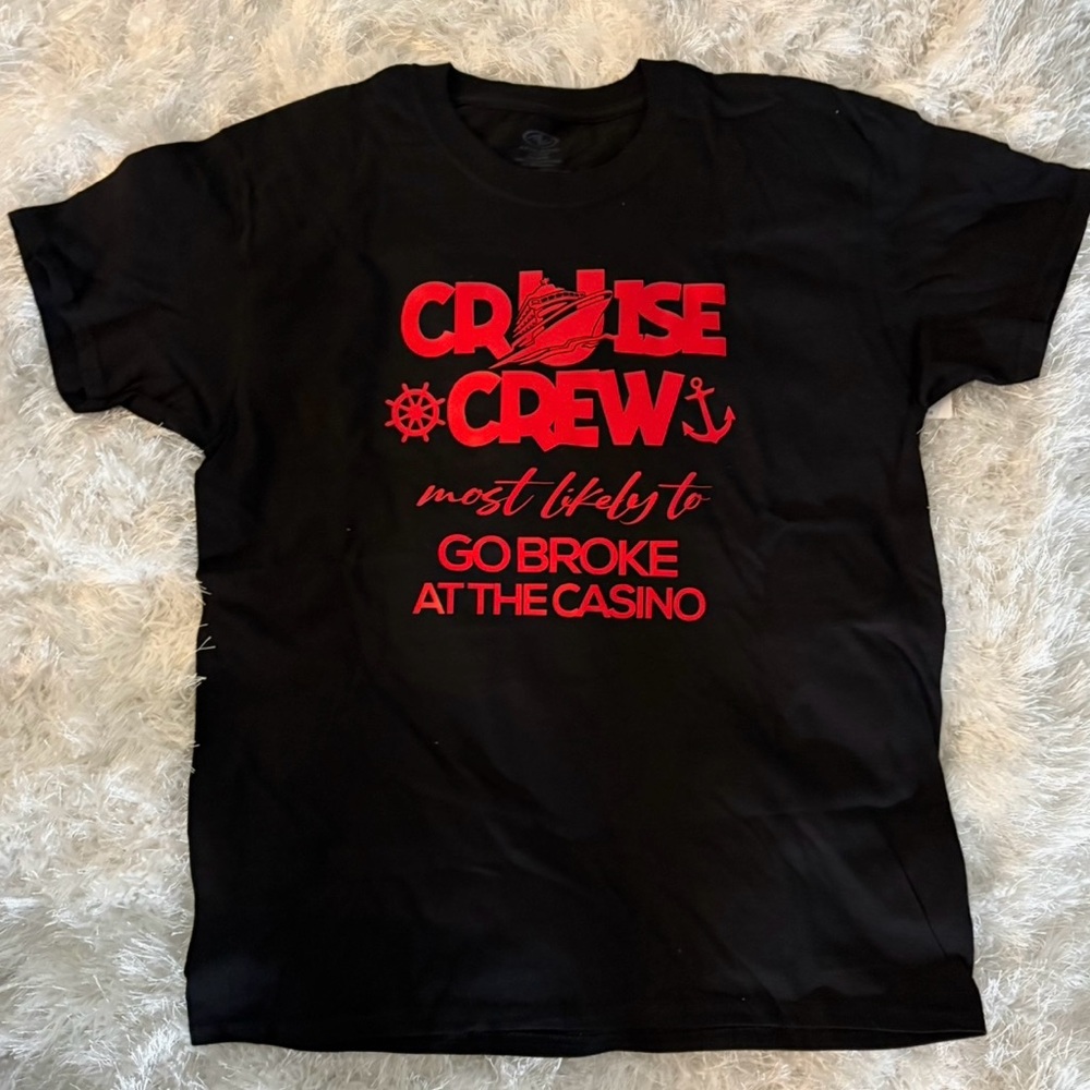 Unisex Cruise Crew Black and Red Graphic T-Shirt